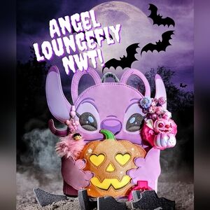 Loungefly Disney Lilo&Stitch Angel Pumpkin Glow-In-The-Dark Mini Backpack, LOT!